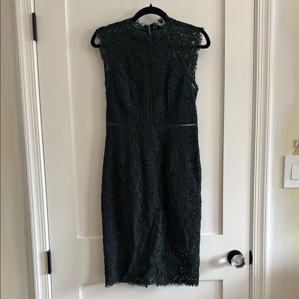 Bardot Black Sheath Midi Dress Mock Neck Sleeveless